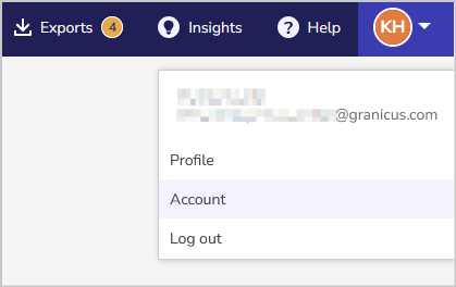 account menu option