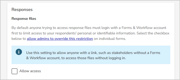 allow access to response files