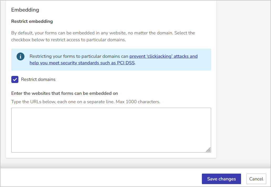 restrict domains field