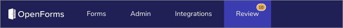 review button in menu with notification