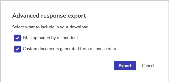 advanced response export 