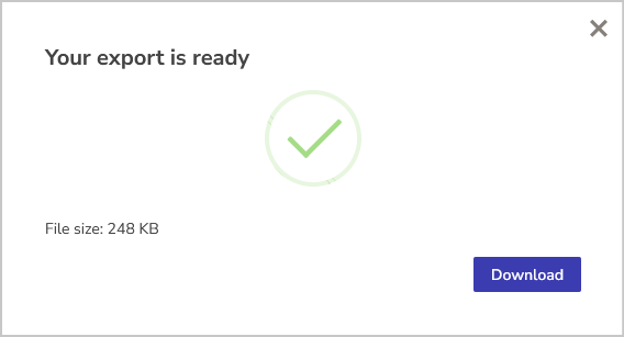 download button for export individual