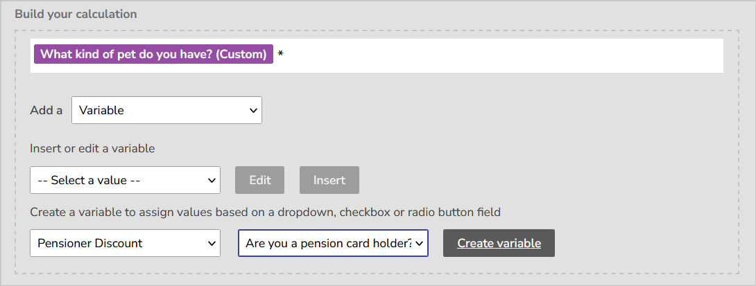 create variable