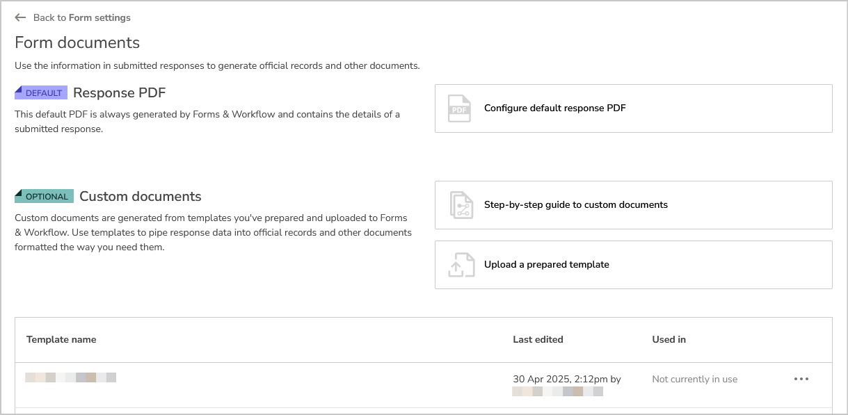 custom document template list