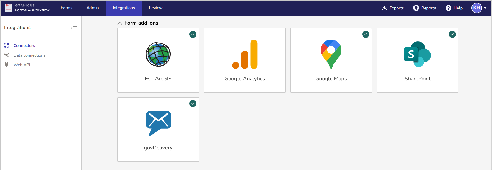 form add ons in integrations
