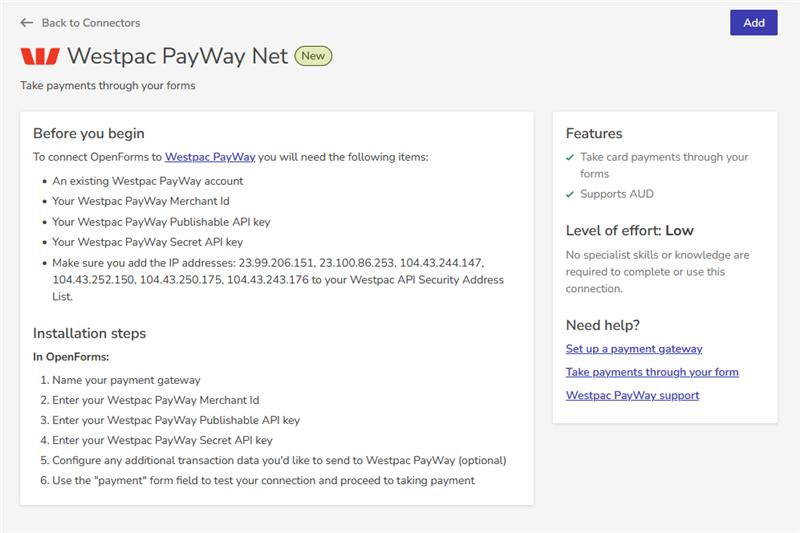 add new gateway with gateway requirements