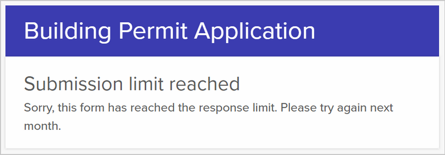 capped form responses on a live form