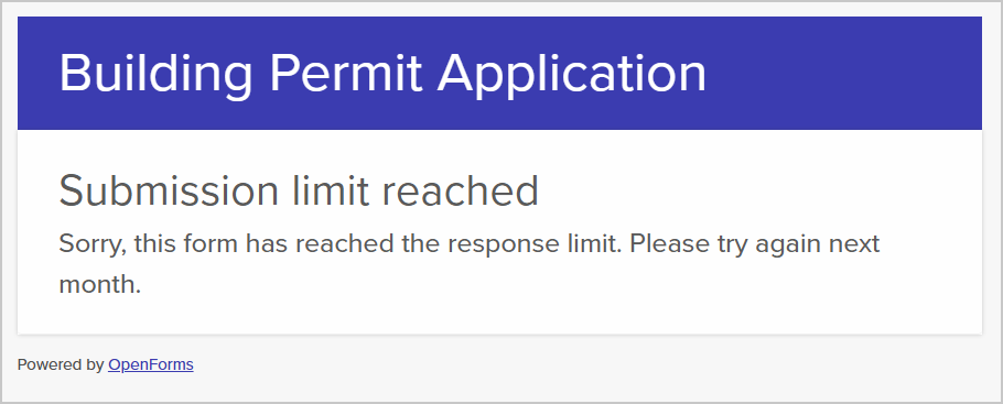submission limit message