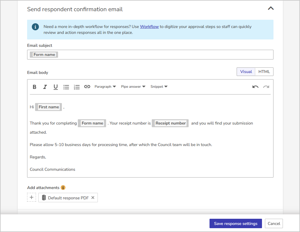 confirmation email