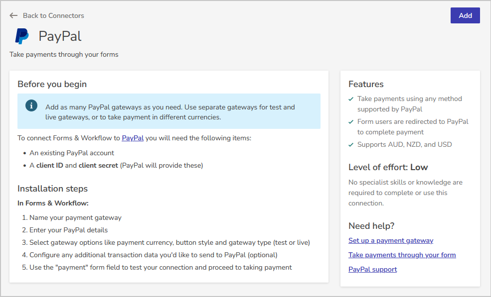 add new integration screen