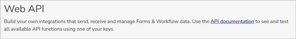 API documentation link