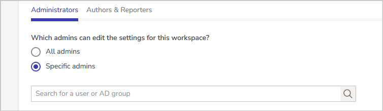 search for an admin user or group