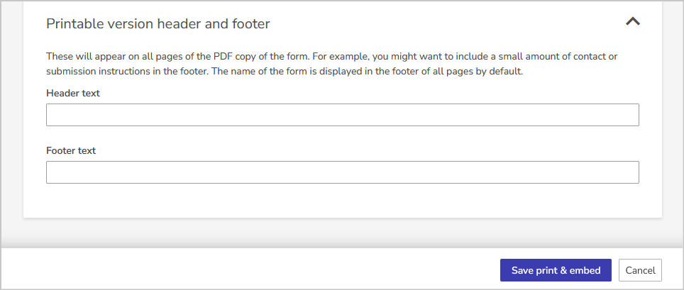 print version header and footer fields