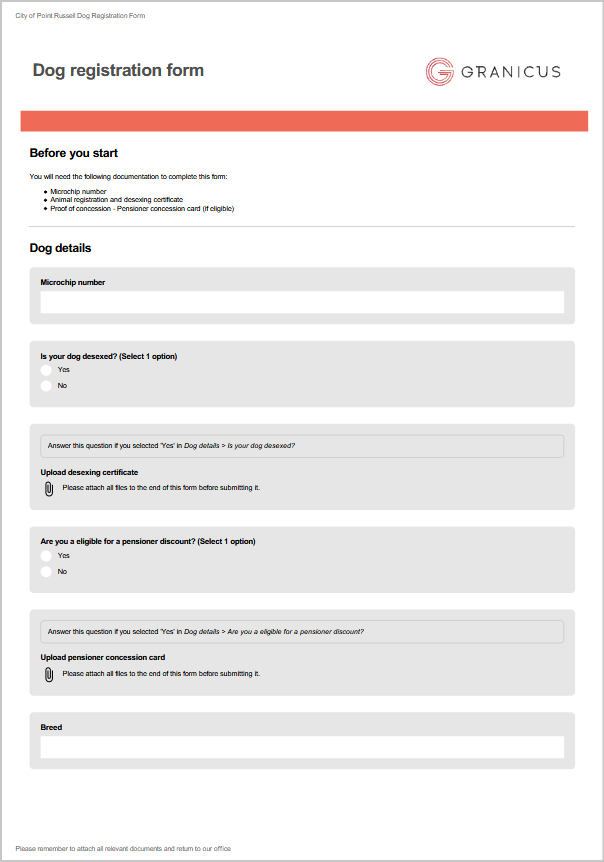 printable form