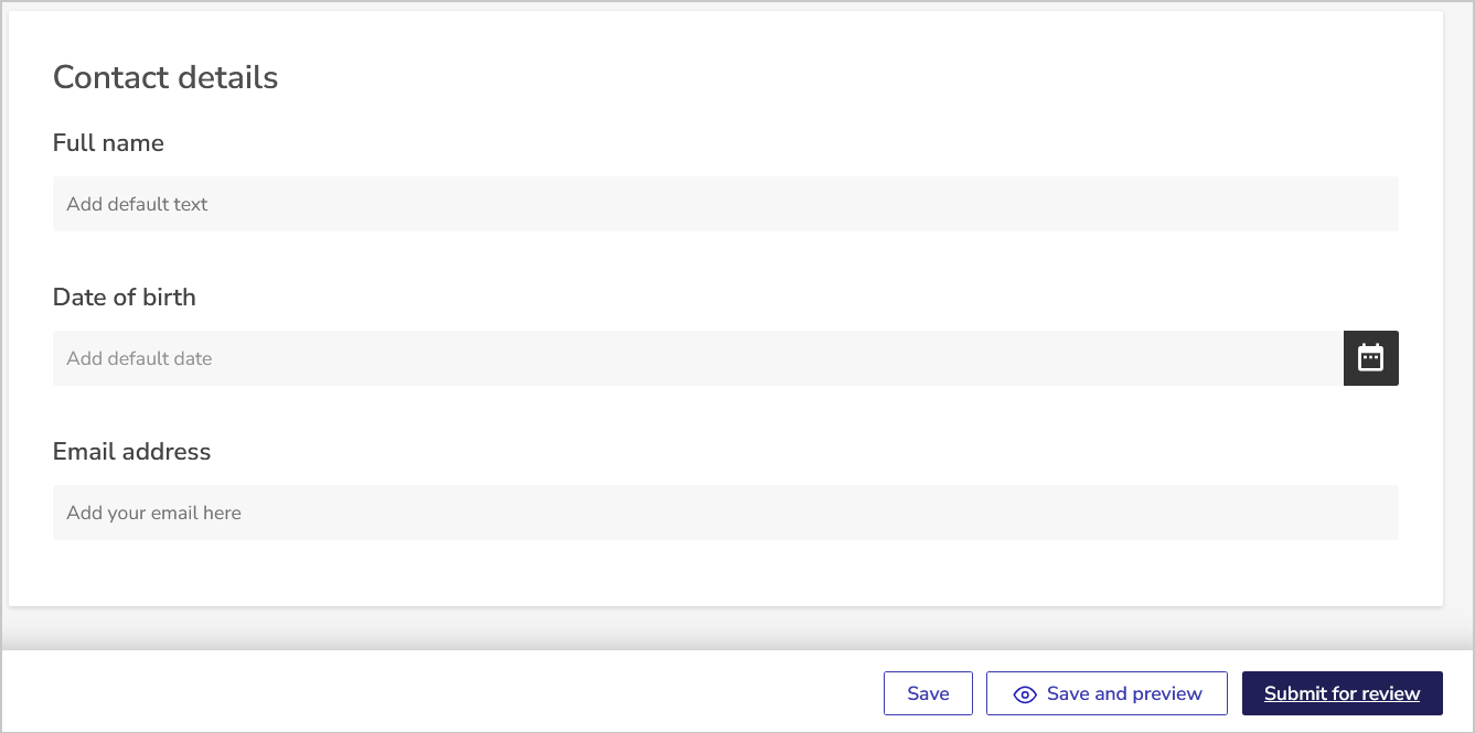 submit for review button on a form